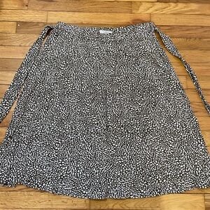 LOFT Green and White Print Skirt